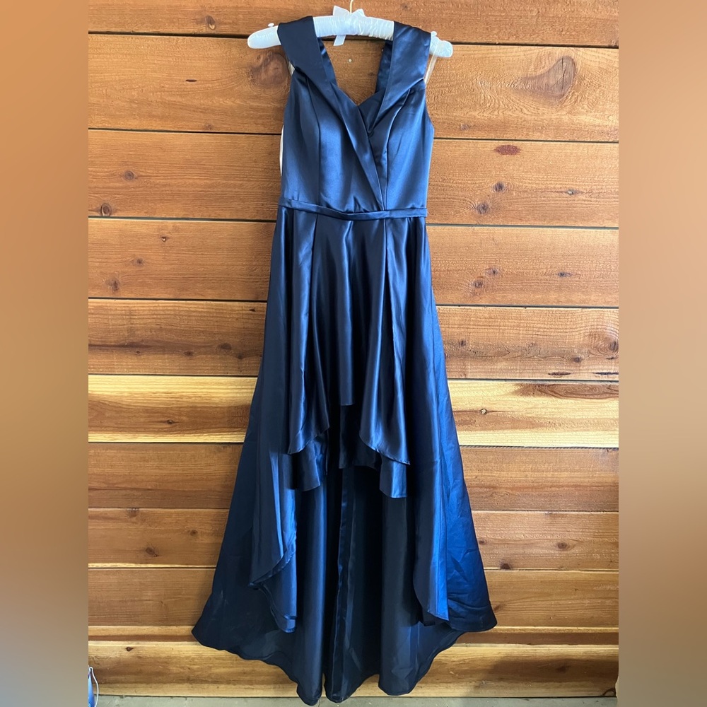 NWT JJs House Blue Sweetheart Sleeveless V-neck High Low Dress Size 6